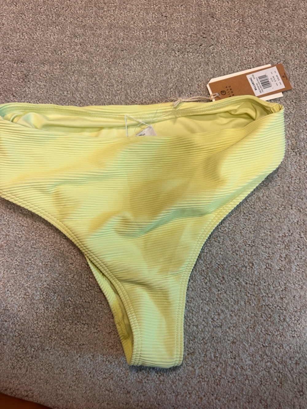 Billabong Yellow Ribbed Bikini Bottom